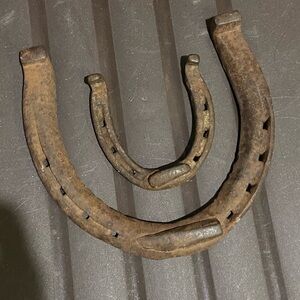 Two Vintage Metal Horse Shoes